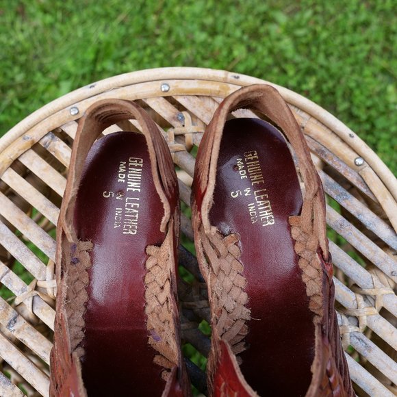 Minimalist Vintage Huarache Leather Woven Shoes - Picture 5 of 5